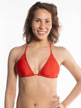 Popina String Bikini Top | Poppy Solid