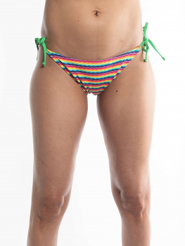 Popina String Bikini Bottom | Wavy Rainbow